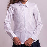 Сорочка для дівчинки біла, з мереживом мод.7046, фото 2