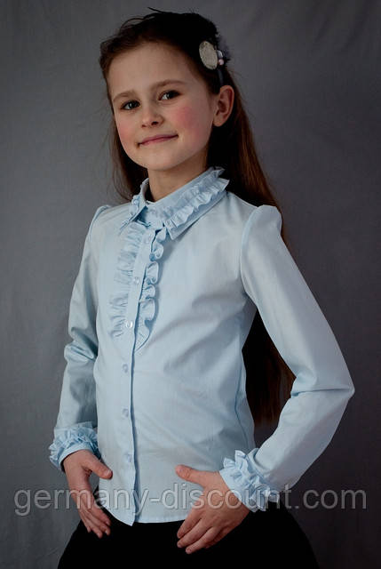 Шкільна блузка "Світ блуз" мод. 2015 голуба, фото 1