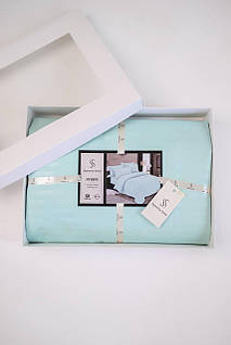 Комплект постільної білизни Signorina Siena зі страйп-сатину сімейний М'ятний