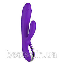 Вібратор-кролик з 10 режимами вібрації, пульсацій та ескалації та режимом нагрівання Joker Heating Vibrator Purple, фото 5