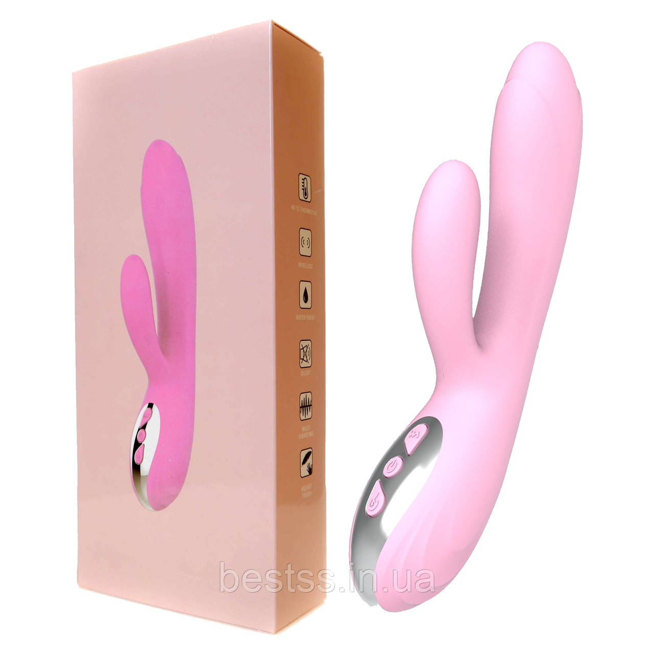 Вібратор-кролик з 10 режимами вібрації, пульсацій та ескалації та режимом нагрівання Joker Heating Vibrator Light Pink