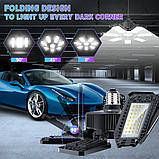 YIQIBRO 200W Світлодіодне гаражне освітлення 1 шт., 20000LM 6500K Деформований світлодіодний гаражний світильник, фото 4