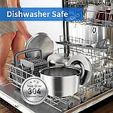 3L/101oz Велика ємність Миска для води для собак з нержавіючої сталі Без протоки Миски для собак Повільне питво Годівниця, фото 4