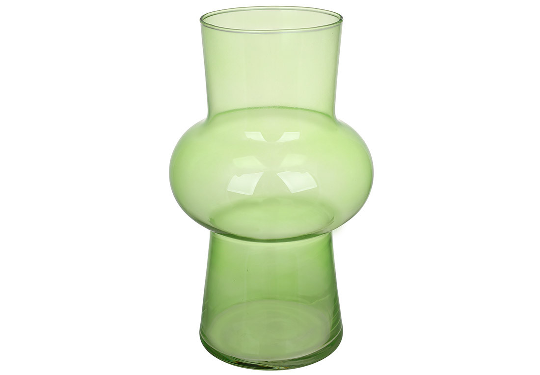 Ваза скляна Retro D12*20см, колір - зелений ТОВАР ВІД ВИРОБНИКА