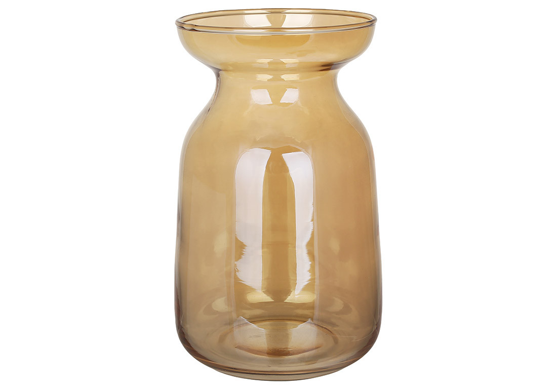 Ваза скляна Retro D9*15см, колір - амбер ТОВАР ВІД ВИРОБНИКА