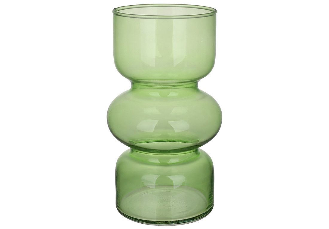 Ваза скляна Retro D10*18см, колір - зелений ТОВАР ВІД ВИРОБНИКА