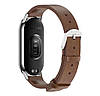 Шкіряний ремінець Mijobs для фітнес-браслета Xiaomi Smart Band 10 - Brown/Silver, фото 3