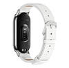 Шкіряний ремінець Mijobs для фітнес-браслета Xiaomi Smart Band 10 - White/Silver, фото 3