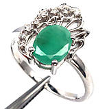 Каблучка. Натуральний смарагд. Срібло 925., фото 3