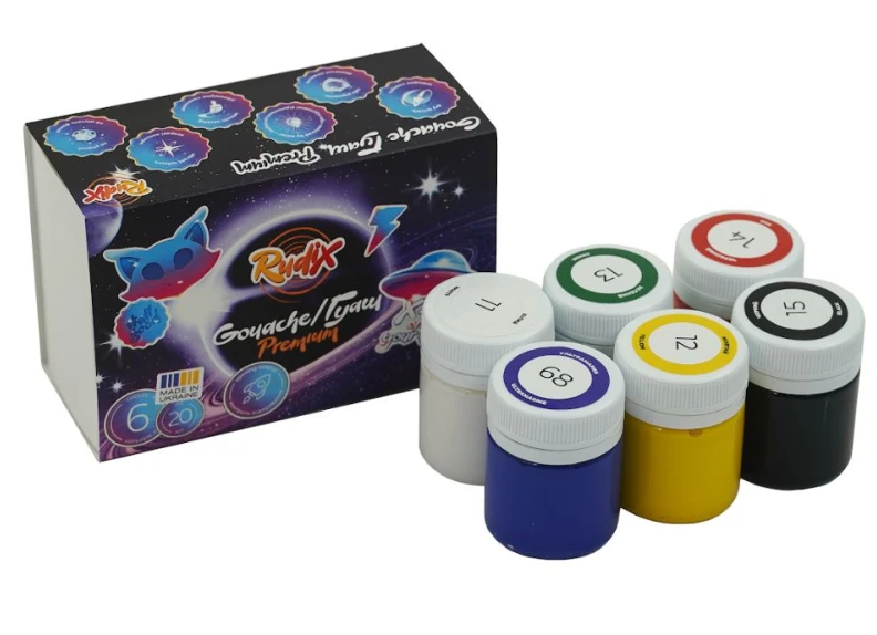 Гуаш Rudix 6кол/20мл