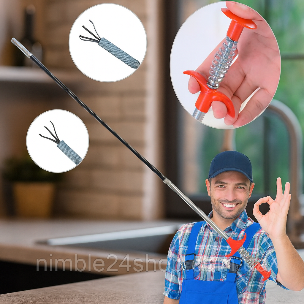 Захоплення гнучкий для дрібних деталей 60 см з пружинною рукояткою для вилучення з важкодоступних місць