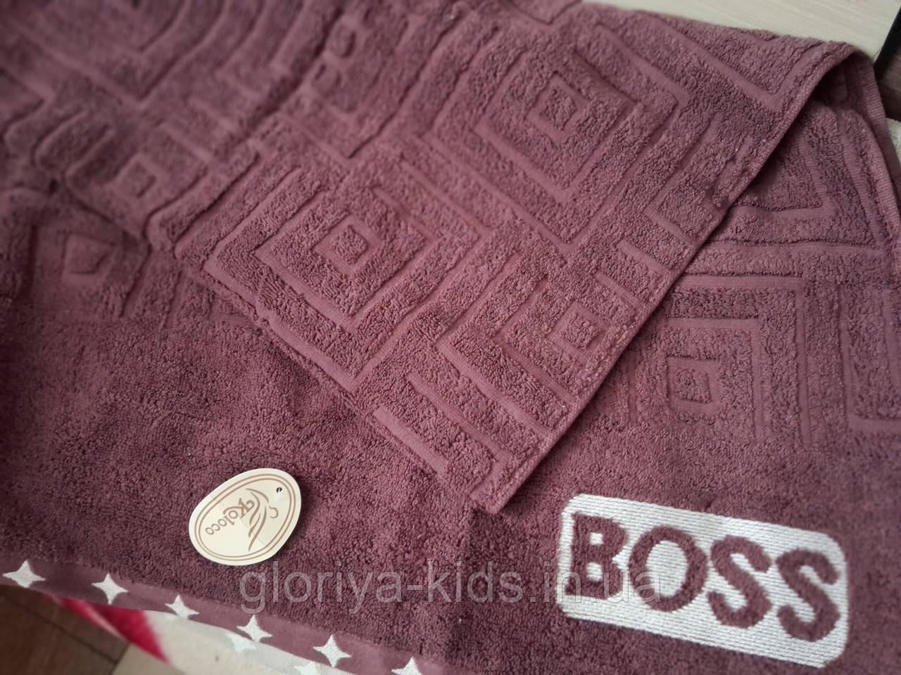 Рушник BOSS 140*70 см натуральна бавовна колір бордо