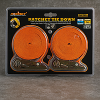 Ремінець HORUSDY 5м х 25мм з металевою пряжкою та тріскачкою, довжина до 10м для кріплення вантажу