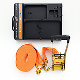 Ремінь стяжний з натяжним механізмом 8 м х 5 т для кріплення та транспортування вантажів, фото 2