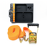 Стяжний ремінь з натяжним механізмом 6 м, вантажопідйомність 5 тонн, поліестер, фото 2