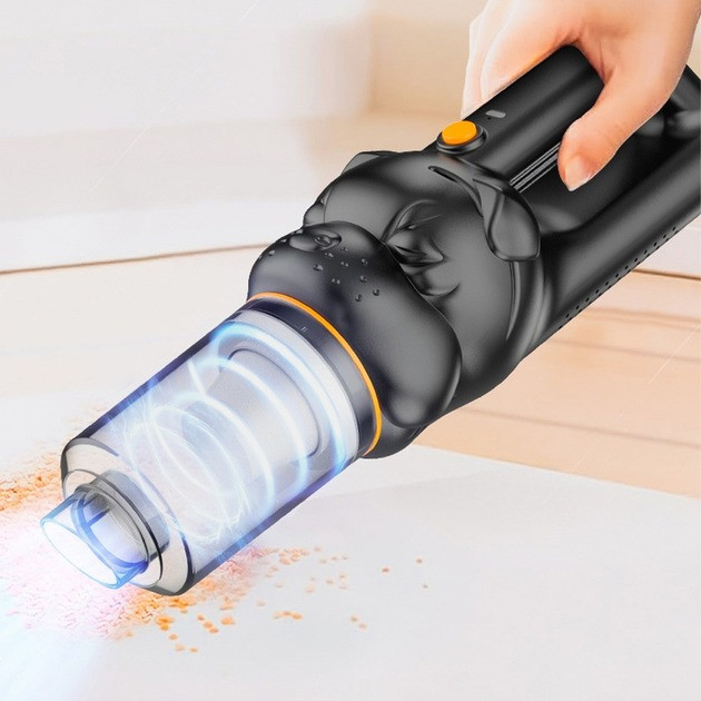 Бездротовий автомобільний пилосос LY-816 з HEPA фільтром і насадками, заряджання Type-C, фото 1