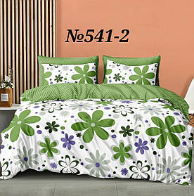 Постільна білизна, бязь GOLD, двоспальний комплект, зелені квіти