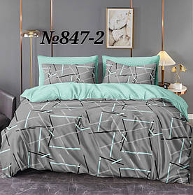 Постільна білизна, бязь GOLD, двоспальний з євро простирадлом комплект, абстракція компаньйон