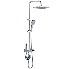 Душевая колонна со смесителем Mixxus Premium NEPTUNE 009-J с кнопкой переключения, 4 режима (MI6832