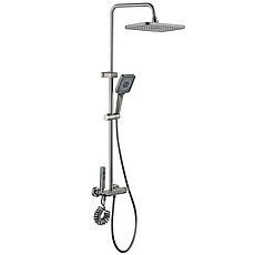 Душевая колонна со смесителем Mixxus Premium MARLIN 009-J GRAPHITE с кнопкой переключения, 4 режима