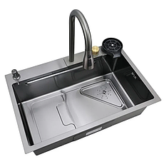 Мойка Mixxus Premium MH7246-SET-01 Nano-Black со встроенным смесителем (MX1696)