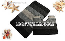 Набір килимків у ванну кімнату Vonaldi 100х60 і 50х60 см сіро-чорний колір Туреччина