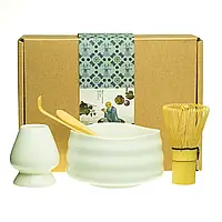 Набір для приготування чаю матча, 5 предметів, молочно-білий