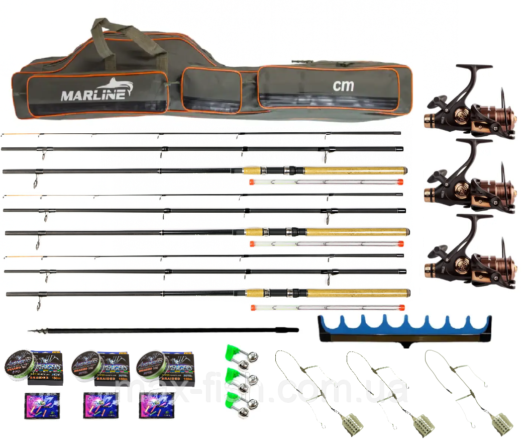 Комплект фідерний вудилище BoyaBy Falcons Power Feeder 3,90 м 180 г котушка Котушка ST 5000 Шнур 150 м, фото 1