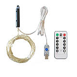 Гірлянда "Кінський хвіст" Крапля Роси 300 LED 2м, від USB з пультом Warm White, фото 2