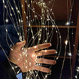 Гірлянда "Кінський хвіст" Крапля Роси 300 LED 2м, від USB з пультом Warm White, фото 4