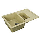 Гранітна мийка для кухні Platinum 7850W TOSKANA матова Бежевий, фото 2