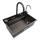 Кухонна мийка 75*46D PVD сіра Platinum Handmade "ВОРОСПАД", фото 8