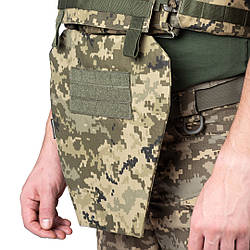 Комплект балістичного захисту паху – 2 клас захисту. Протиуламковий фартух НВМПЕ UHMWPE піксель 2.0