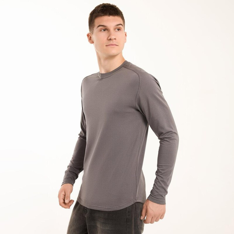 Однотонний лонгслів Pobedov Dune темно-сірого кольору, фото 1