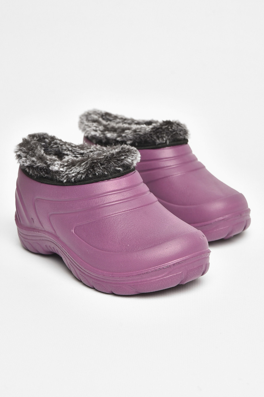 Галоші дитячі на хутрі бордового кольору 205089T Безкоштовна доставка, фото 1