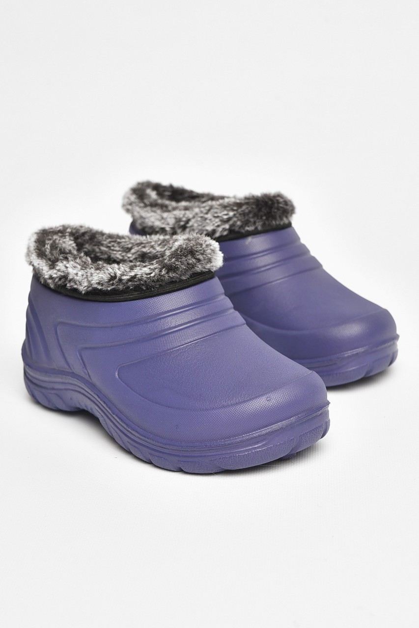 Галоші дитячі на хутрі фіолетового кольору 205090T Безкоштовна доставка, фото 1