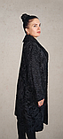 Каракульча черная Swakara пальто из натуральной каракульчи мягкое размер 50 52, фото 4