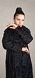 Каракульча черная Swakara пальто из натуральной каракульчи мягкое размер 50 52, фото 7