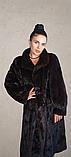 Красивая норковая шуба цельная норка цвет горький шоколад 52 54 размер, фото 8