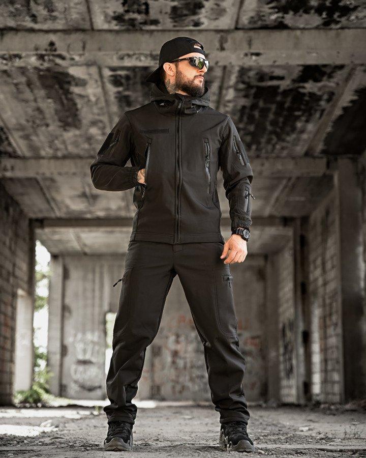 Костюм Чорний польовий службовий софтшел REVIVAL Soft Shell НП4887 ТМ, фото 1