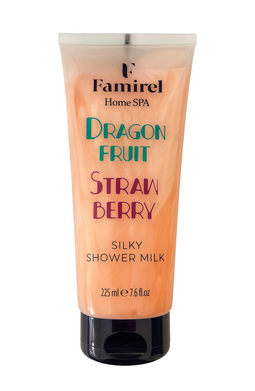 Шовкове молочко для душу Famirel Пітахая і полуниця 225мл, фото 1