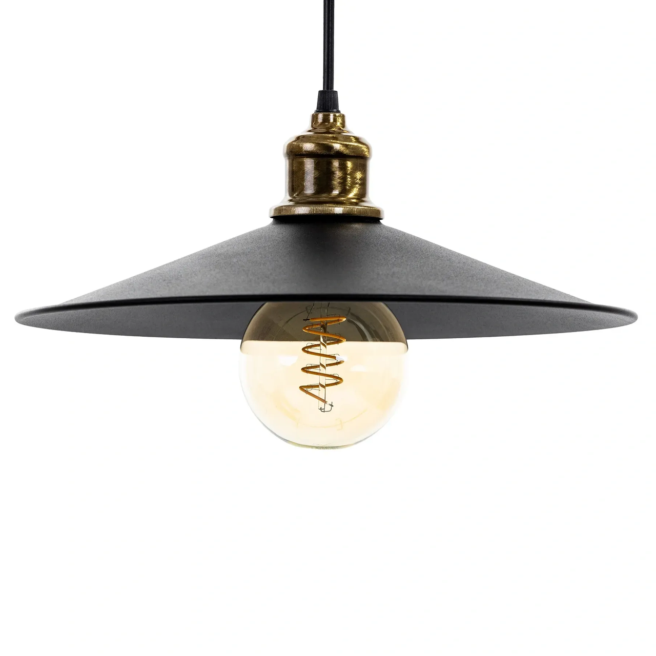 Підвісний світильник кантрі метал Ø340мм цоколь E27 чорний