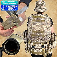 Тактический рюкзак 50 60литров большой армейский с подсумками универсальный военный рюкзак для походов зсу водонепроницаемый