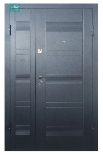 Двері метал/мдф БЦ- 132 Горизонт Чорний муар/Венге сірий 1200, фото 1