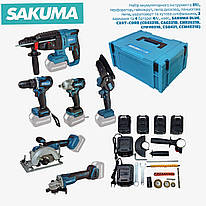 Набір акумуляторних інструментів 21В 6 в 1 SAKUMA BLUE CX6T-CORE