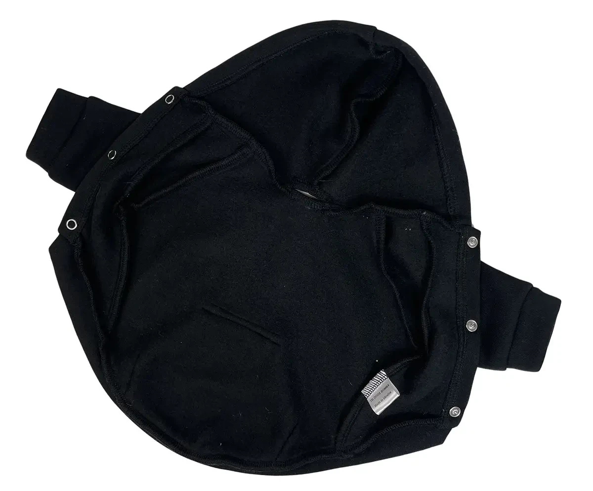 Толстовка 40 см (об'єм до 66см) Кишеня чорна розмір 7 для собак M, фото 1