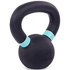 Гиря тренувальна цільна чавунна пофарбована Zelart TA-3638-4 вага 4кг чорний-блакитний, фото 2