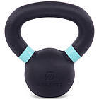 Гиря тренувальна цільна чавунна пофарбована Zelart TA-3638-4 вага 4кг чорний-блакитний, фото 7