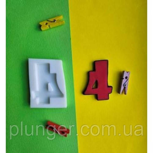 Молд кондитерський силіконовий Цифра 4, фото 1