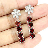Сережки. Натуральний гранат. Срібло 925., фото 3